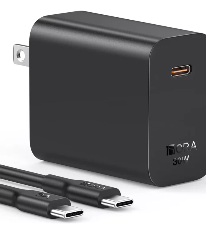 1Hora Type C Charger 30w Fast Charge with 1m C TO C cable GAR165 Black